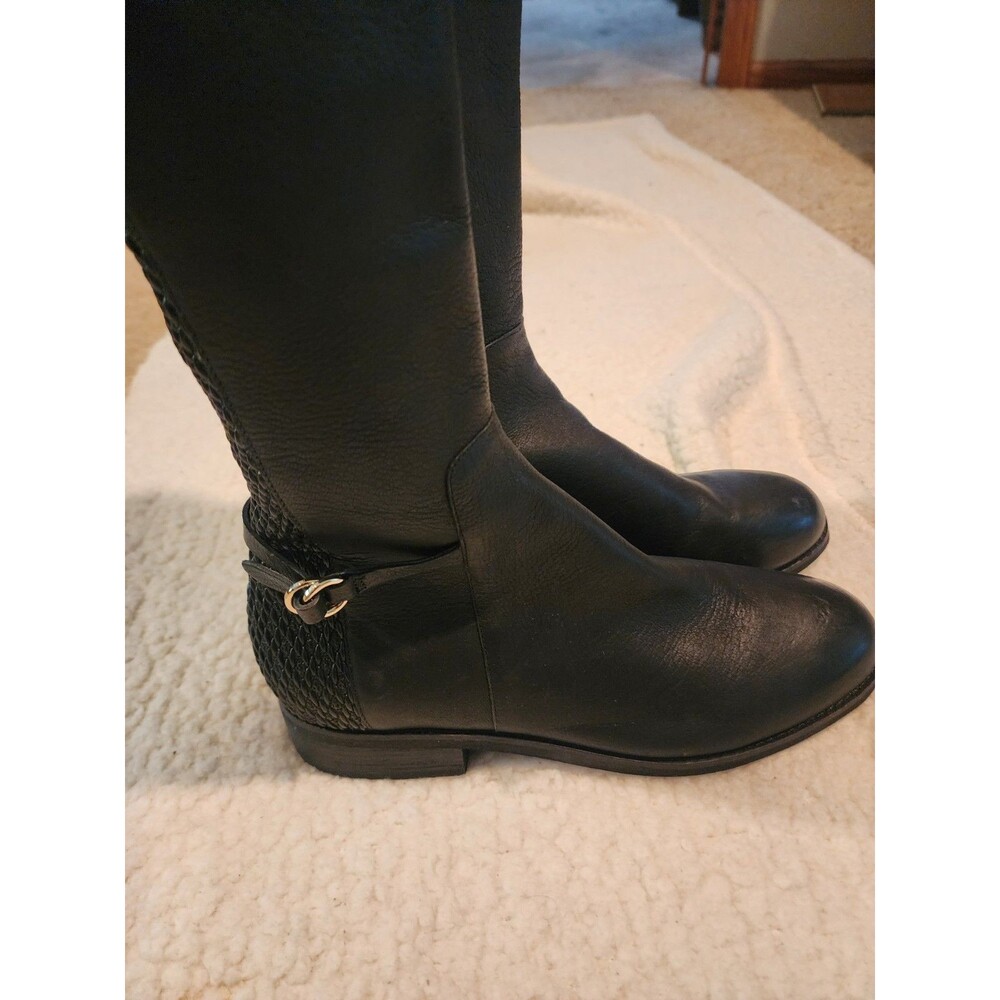 Cole Haan Isabell Black Leather Stretch Back Tall Riding Boots Womens Size 8.5 B - Picture 5 of 9